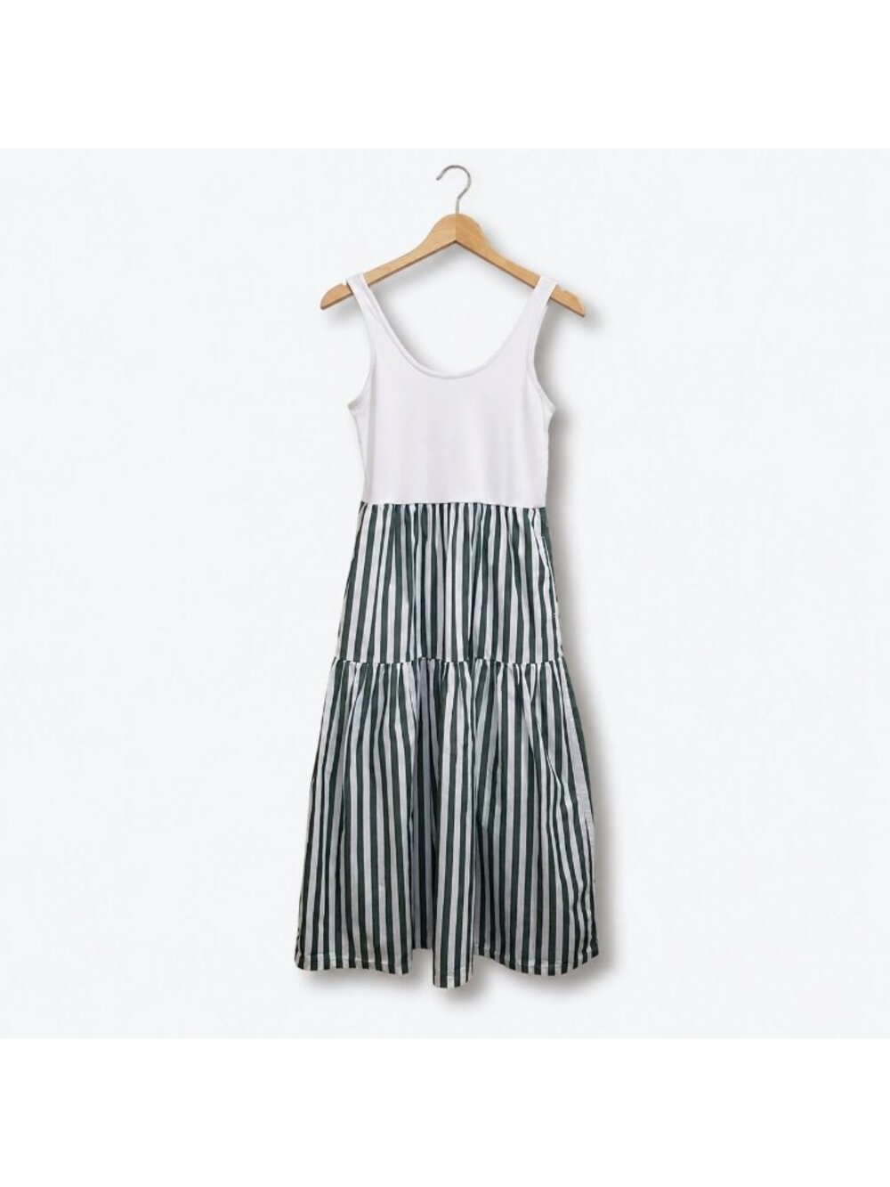 J.Crew Factory Striped Tiered Knit Mixy Dress Green Women’s Size Small Midi EUC - Picture 12 of 16